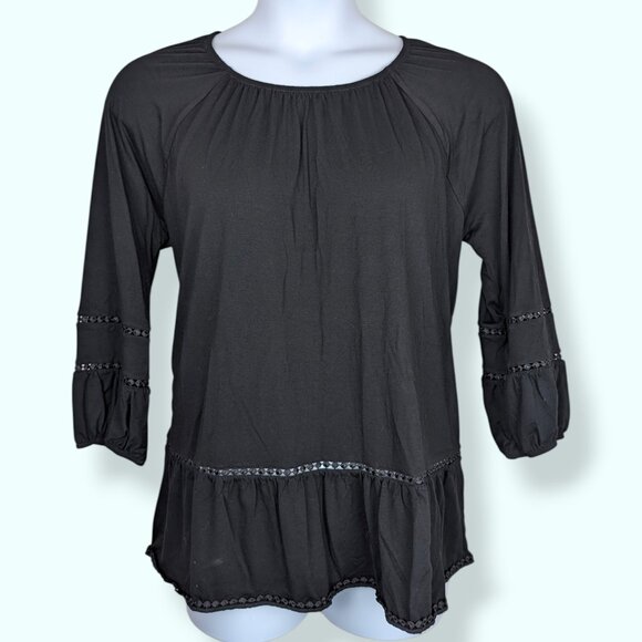 Cupio Tops - Cupio Black Long Sleeve Top